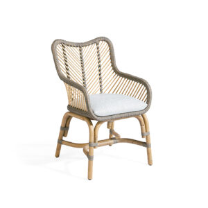 Sillón Comedor Rattan Natural "Eugene" con cojín