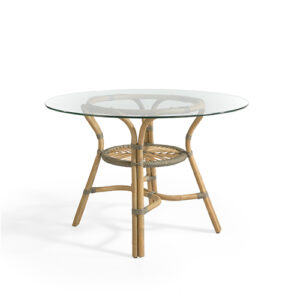 Mesa Comedor Rattan Natural "Eugene" Cristal 110