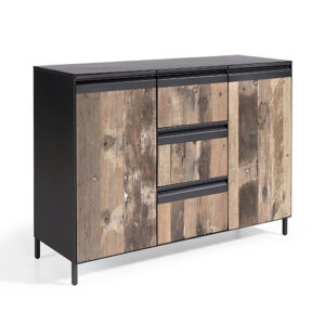 Aparador madera teca & forja "Pure" 2 Puertas 3 Cajones