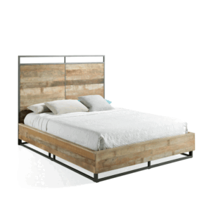 Cama madera reciclada & forja "Tuareg" colchón 160 cms.