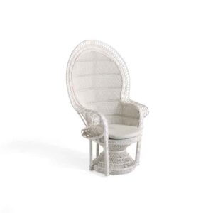 Sillón "Emmanuel" pátina blanco con cojin