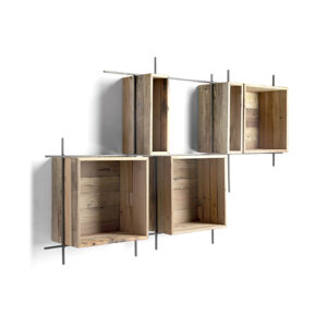 Estantería Pared madera teca & forja "Contempo"