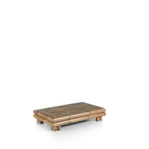 Mesa centro rectangular bambú "Tsu" con cristal 5 mm