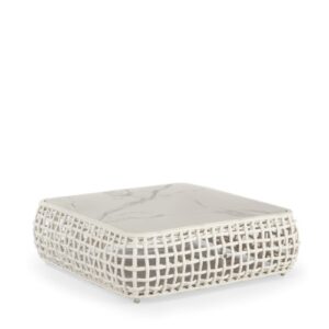 Mesa Centro "Dynasty" 100x100 Fibra Artifical & Aluminio