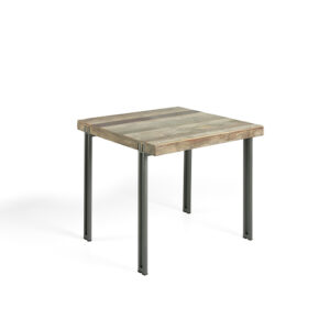 Mesa Comedor madera teca reciclada & forja "Tuareg" cuadrada