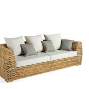 Sofá 3 pl. rattan "Icarus" tapizado