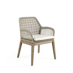 Sillón Comedor madera caoba natural & cuerda "Licata"