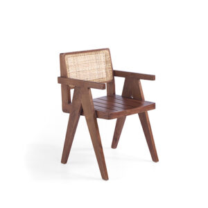 Sillón Comedor madera natural & rattan "Pierre"