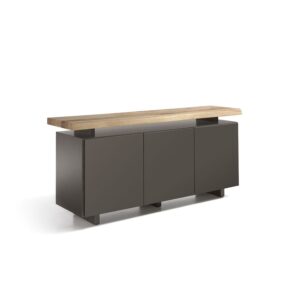 Aparador "Tanik" Tapa Roble Antracita Puertas Lisas