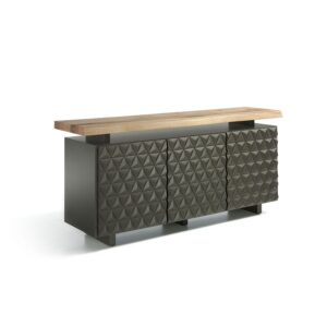 Aparador "Tanik" Tapa Roble Antracita Puertas Diamante