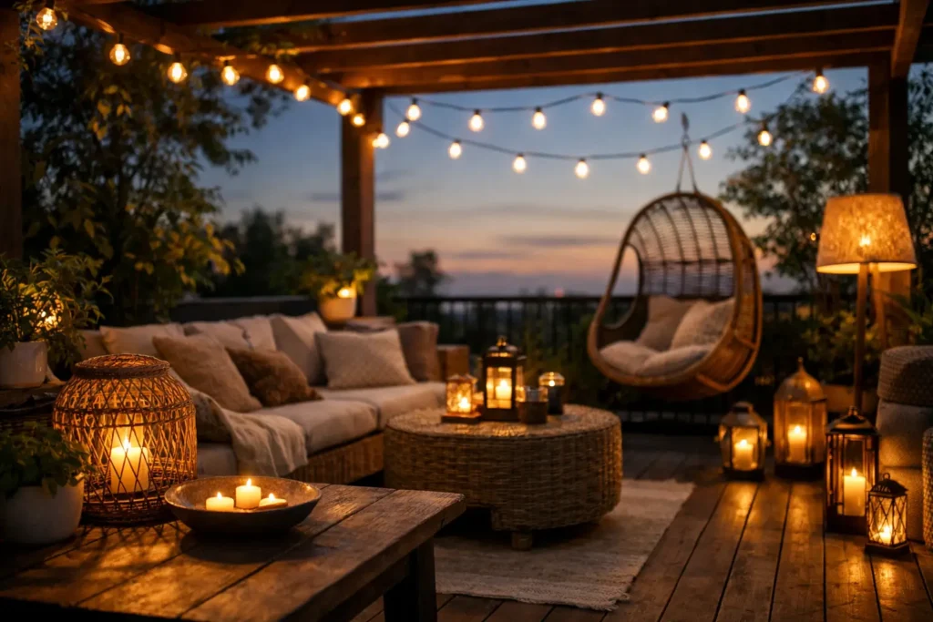 Cómo elegir iluminación para terraza con encanto