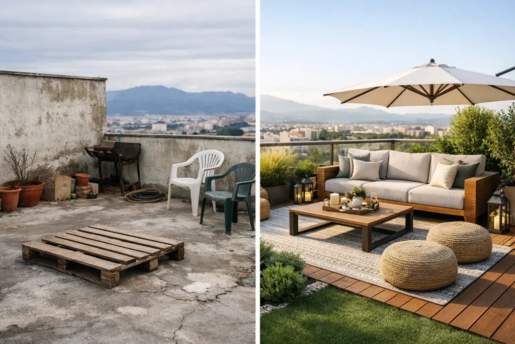 Proyecto de terraza antes y después: qué cambia