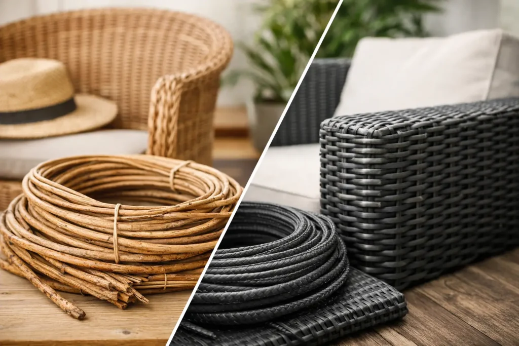 Rattan natural frente al sintético: cuál elegir