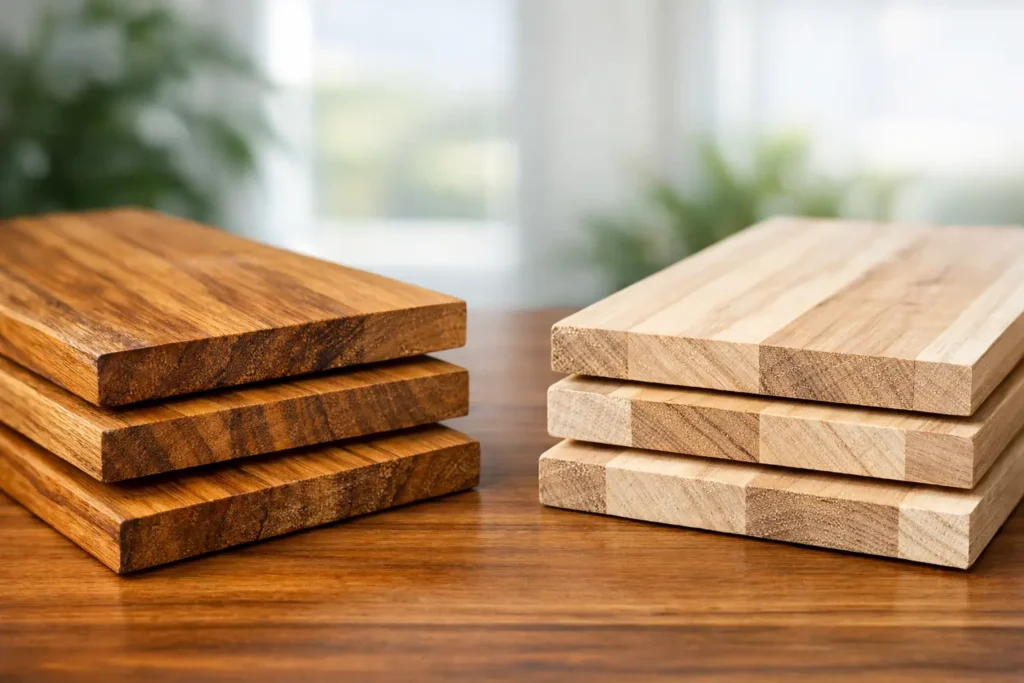 Teca frente a acacia: qué madera elegir