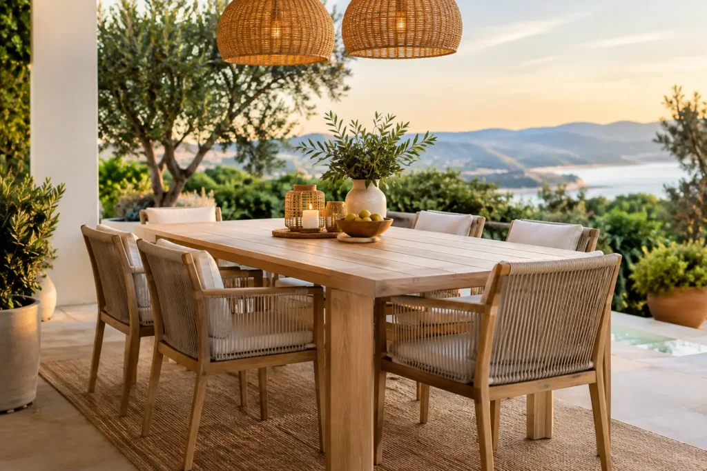 Cómo ambientar un comedor exterior con calma